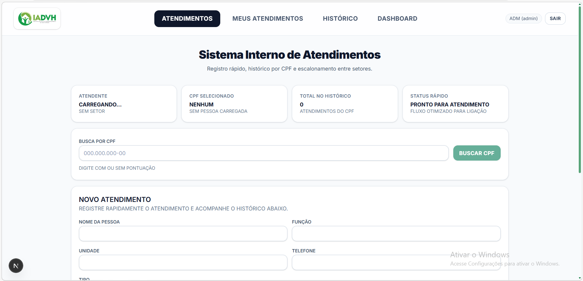 Central de Atendimento IADVH
